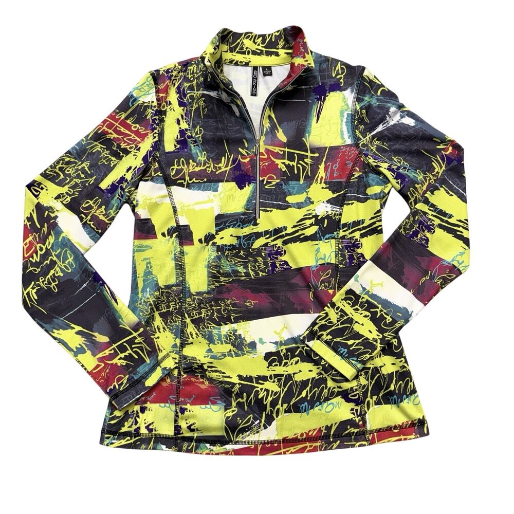 SNO Skins Graffiti Print Quarter Zip Performance Top Size L